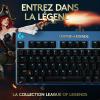 Logitech G Pro Clavier Gamer Mécanique, Design Tenkeyless Ultra Portable, Câble USB Détachable, Touches Rétroéclairées LIGHTSYNC RVB, Edition Officielle League of Legends, Francais AZERTY – Bleu/Or