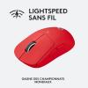 Logitech G Pro X Superlight Souris Gaming sans Fil, Ultra légère 63g, Capteur Hero 25K, 25 600 PPP, 5 Boutons Programmables, Longue Longévité des Piles, Memoire Integrée, PC/Mac – Rouge(Rouge)