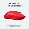 Logitech G Pro X Superlight Souris Gaming sans Fil, Ultra légère 63g, Capteur Hero 25K, 25 600 PPP, 5 Boutons Programmables, Longue Longévité des Piles, Memoire Integrée, PC/Mac – Rouge(Rouge)