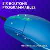 Logitech G203 Souris Filaire Gaming 2nd Gen : 8000 DPI, Effets Lumineux Multicolores LIGHTSYNC RGB, 6 Boutons Programmables, Mémoire Intégrée, Compatible Mac et PC(Bleu)