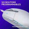 Logitech G203 Souris Filaire Gaming 2nd Gen : 8000 DPI, Effets Lumineux Multicolores LIGHTSYNC RGB, 6 Boutons Programmables, Mémoire Intégrée, Compatible Mac et PC(Blanc)