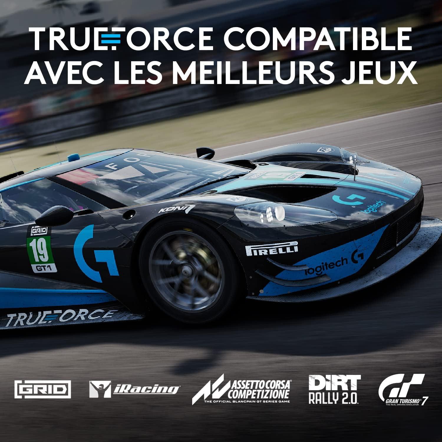 imageLogitech G G923 volant de course et pdales TRUEFORCE jusqu 1000 Hz commande de dmarrage double embrayage housse de volant vritable PS5PS4PCMac NoirG923 PlayStation PC