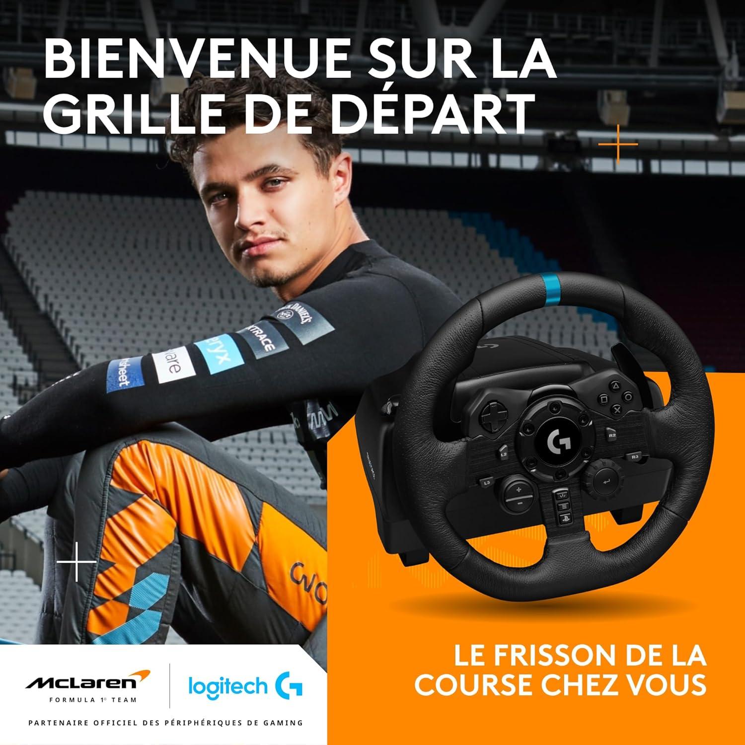 imageLogitech G G923 volant de course et pdales TRUEFORCE jusqu 1000 Hz commande de dmarrage double embrayage housse de volant vritable PS5PS4PCMac NoirG923 PlayStation PC