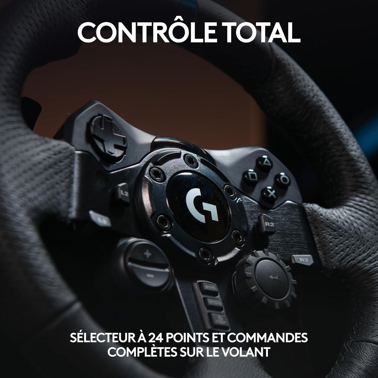 imageLogitech G G923 volant de course et pdales TRUEFORCE jusqu 1000 Hz commande de dmarrage double embrayage housse de volant vritable PS5PS4PCMac NoirG923 PlayStation PC