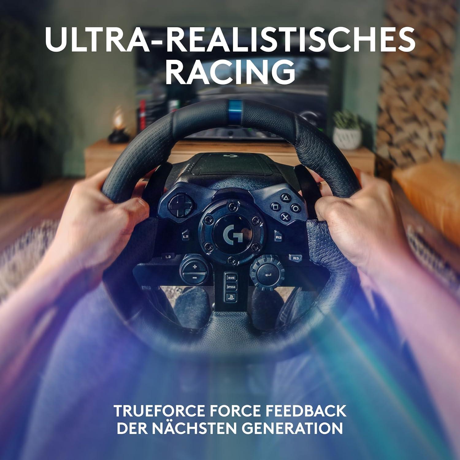 imageLogitech G G923 volant de course et pdales TRUEFORCE jusqu 1000 Hz commande de dmarrage double embrayage housse de volant vritable PS5PS4PCMac NoirG923 PlayStation PC
