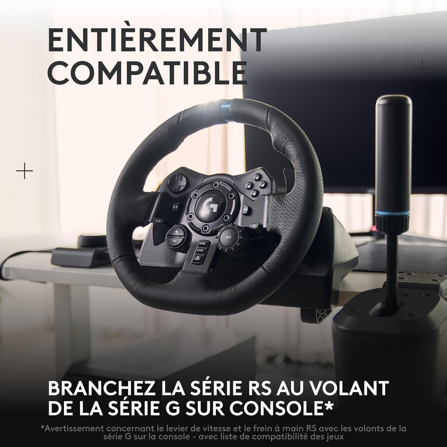 imageLogitech G G923 volant de course et pdales TRUEFORCE jusqu 1000 Hz commande de dmarrage double embrayage housse de volant vritable PS5PS4PCMac NoirG923 PlayStation PC