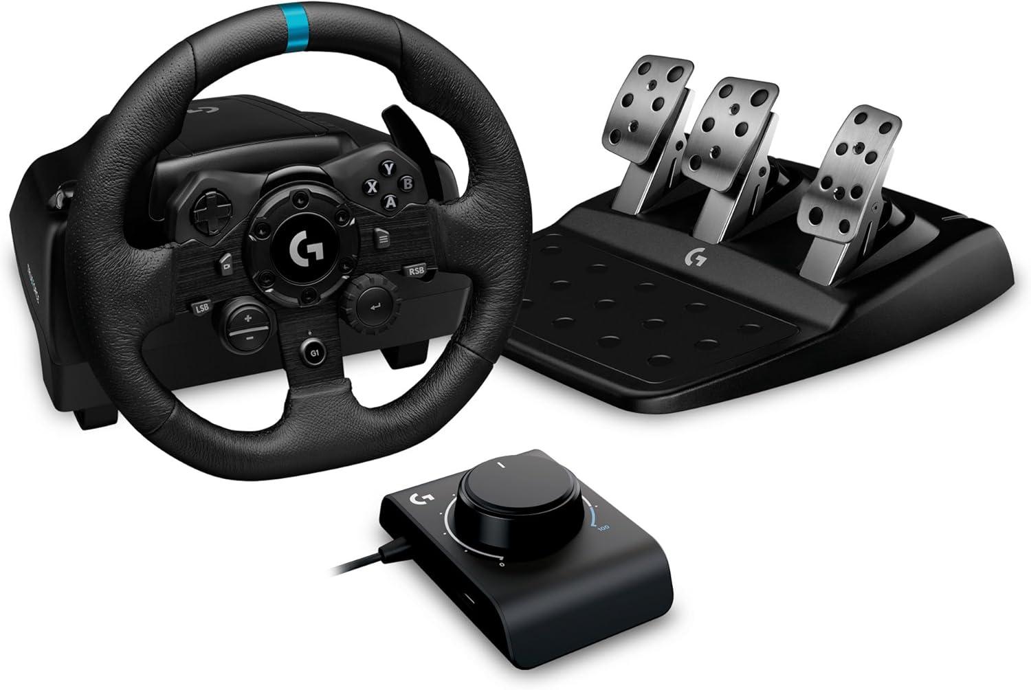 imageLogitech G G923 volant de course et pdales TRUEFORCE jusqu 1000 Hz commande de dmarrage double embrayage housse de volant vritable PS5PS4PCMac NoirG923 PlayStation PC