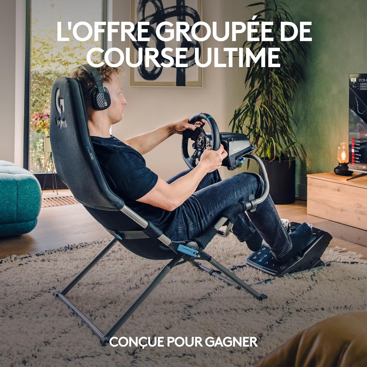 imageLogitech G G923 volant de course et pdales TRUEFORCE jusqu 1000 Hz commande de dmarrage double embrayage housse de volant vritable PS5PS4PCMac NoirG923 PlayStation PC