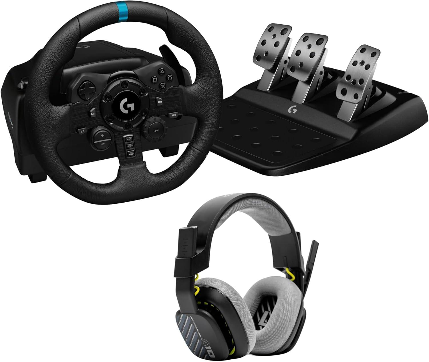 imageLogitech G G923 volant de course et pdales TRUEFORCE jusqu 1000 Hz commande de dmarrage double embrayage housse de volant vritable PS5PS4PCMac NoirG923 PlayStation PC
