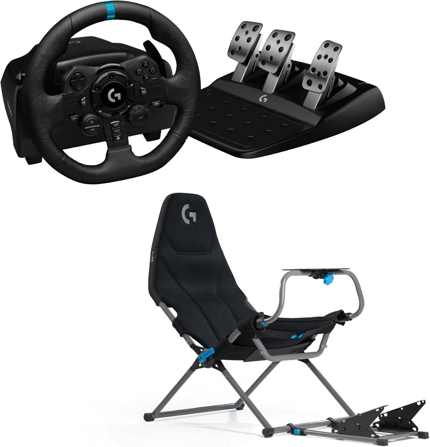 imageLogitech G G923 volant de course et pdales TRUEFORCE jusqu 1000 Hz commande de dmarrage double embrayage housse de volant vritable PS5PS4PCMac NoirG923 PlayStation PC