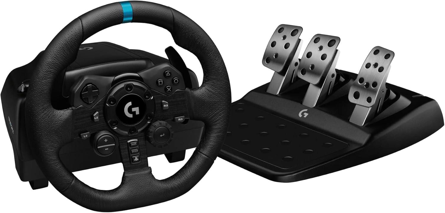 imageLogitech G G923 volant de course et pdales TRUEFORCE jusqu 1000 Hz commande de dmarrage double embrayage housse de volant vritable PS5PS4PCMac NoirG923 PlayStation PC