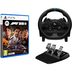 Logitech G G923 volant de course et pédales, TRUEFORCE jusqu&rsquo;à 1000 Hz, commande de démarrage à double embrayage, housse de volant véritable, PS5/PS4/PC/Mac – Noir(G923 (PlayStation | PC))