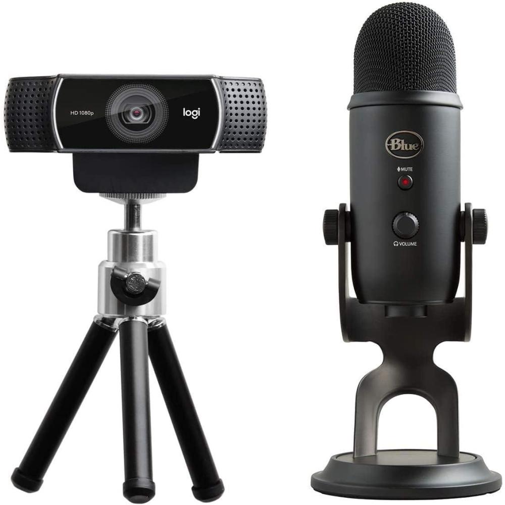 imageLogitech  Pack des Streamers Professionnels  Microphone USB Blue Yeti Webcam Logitech C922 Pro Stream Diffusion en Full HD 1080p avec Trpied et 3 Mois de Licence X Split Gratuits  Noir