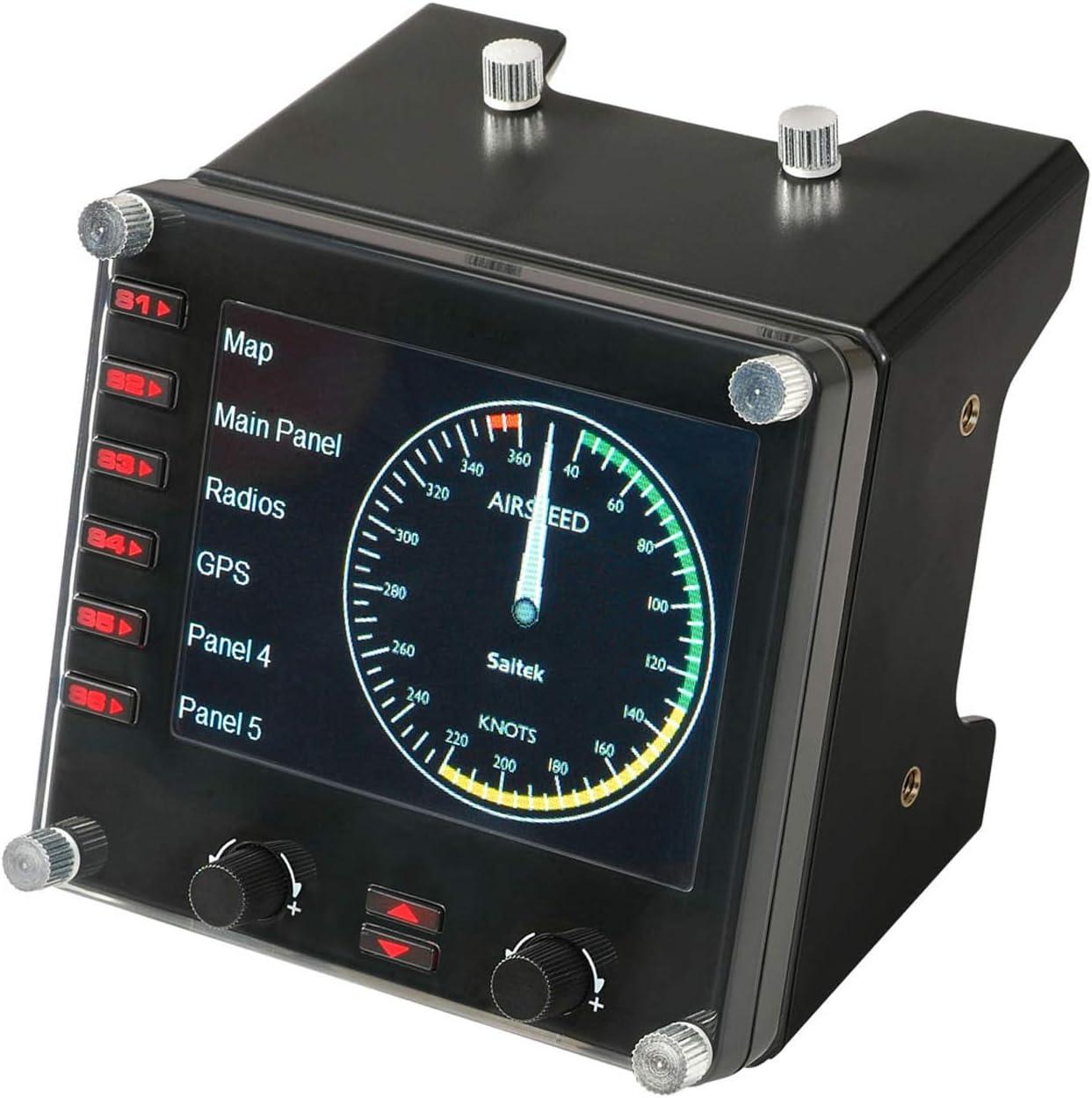 imageLogitech G Saitek Pro Flight USB Radio Panel Contrleur Radio pour Simulateur de Vol 4 Ecrans Led Spars avec Commandes Modulaire et Adaptable PC NoirInstrument Panel