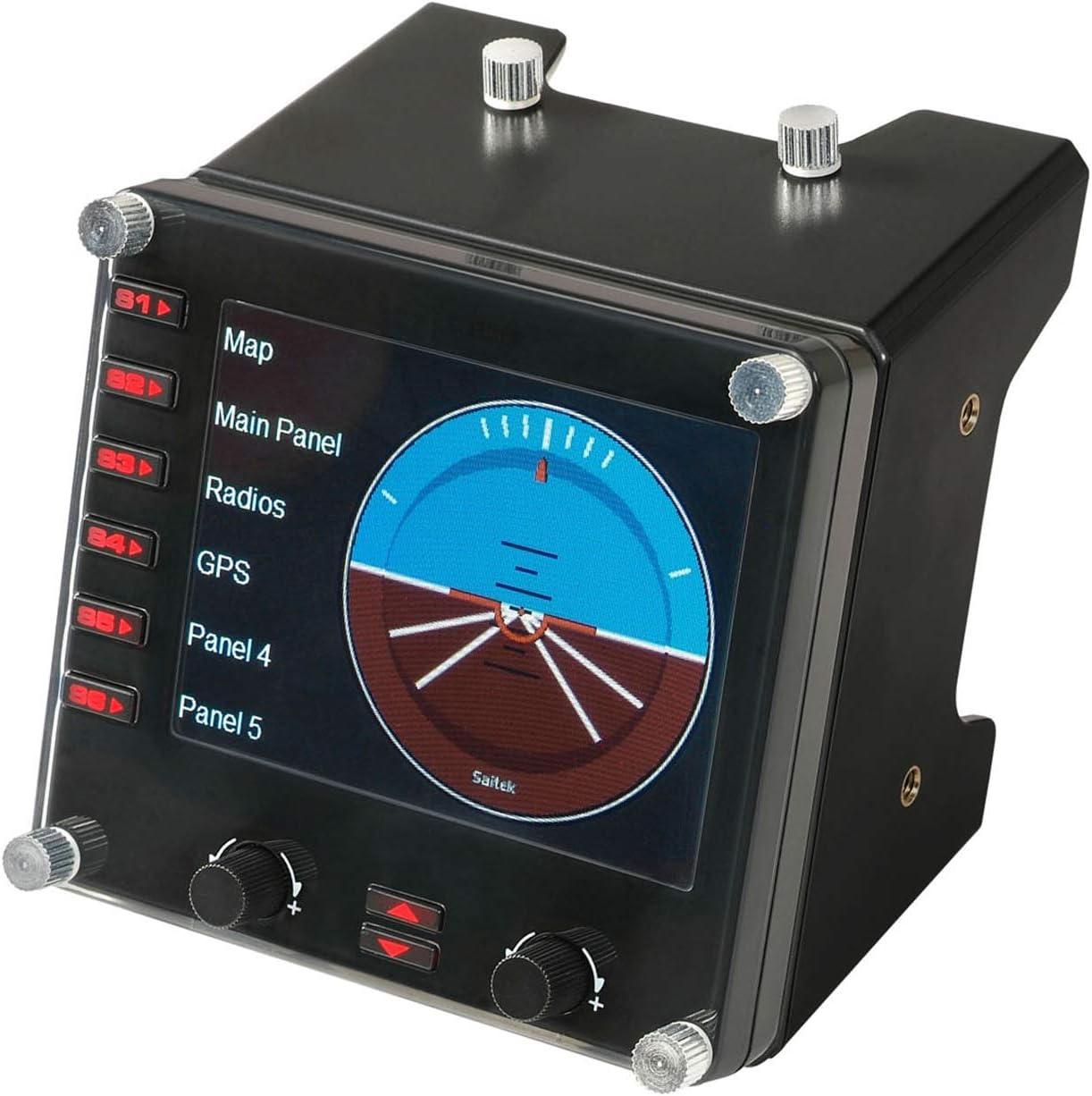 imageLogitech G Saitek Pro Flight USB Radio Panel Contrleur Radio pour Simulateur de Vol 4 Ecrans Led Spars avec Commandes Modulaire et Adaptable PC NoirInstrument Panel