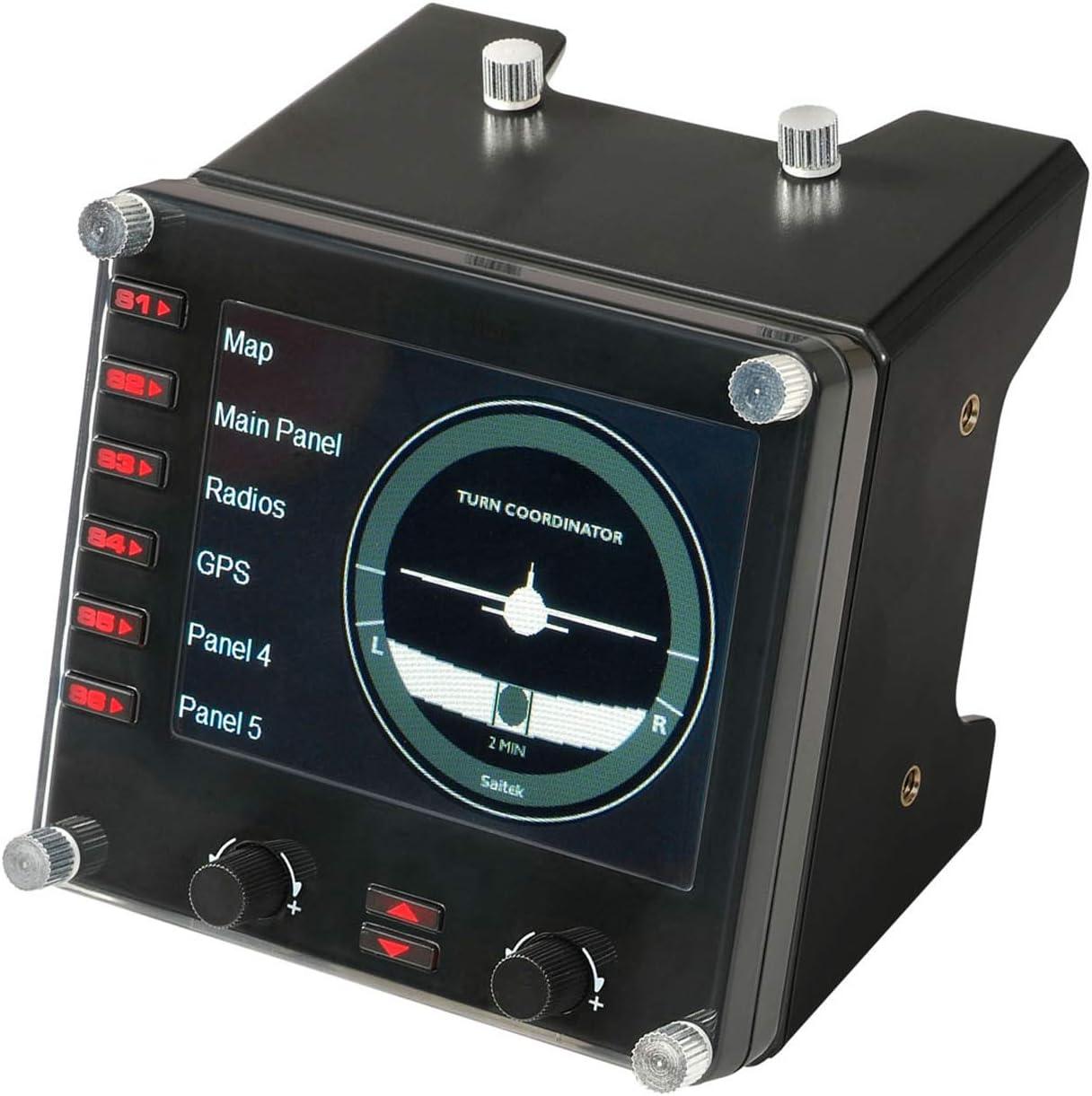 imageLogitech G Saitek Pro Flight USB Radio Panel Contrleur Radio pour Simulateur de Vol 4 Ecrans Led Spars avec Commandes Modulaire et Adaptable PC NoirInstrument Panel
