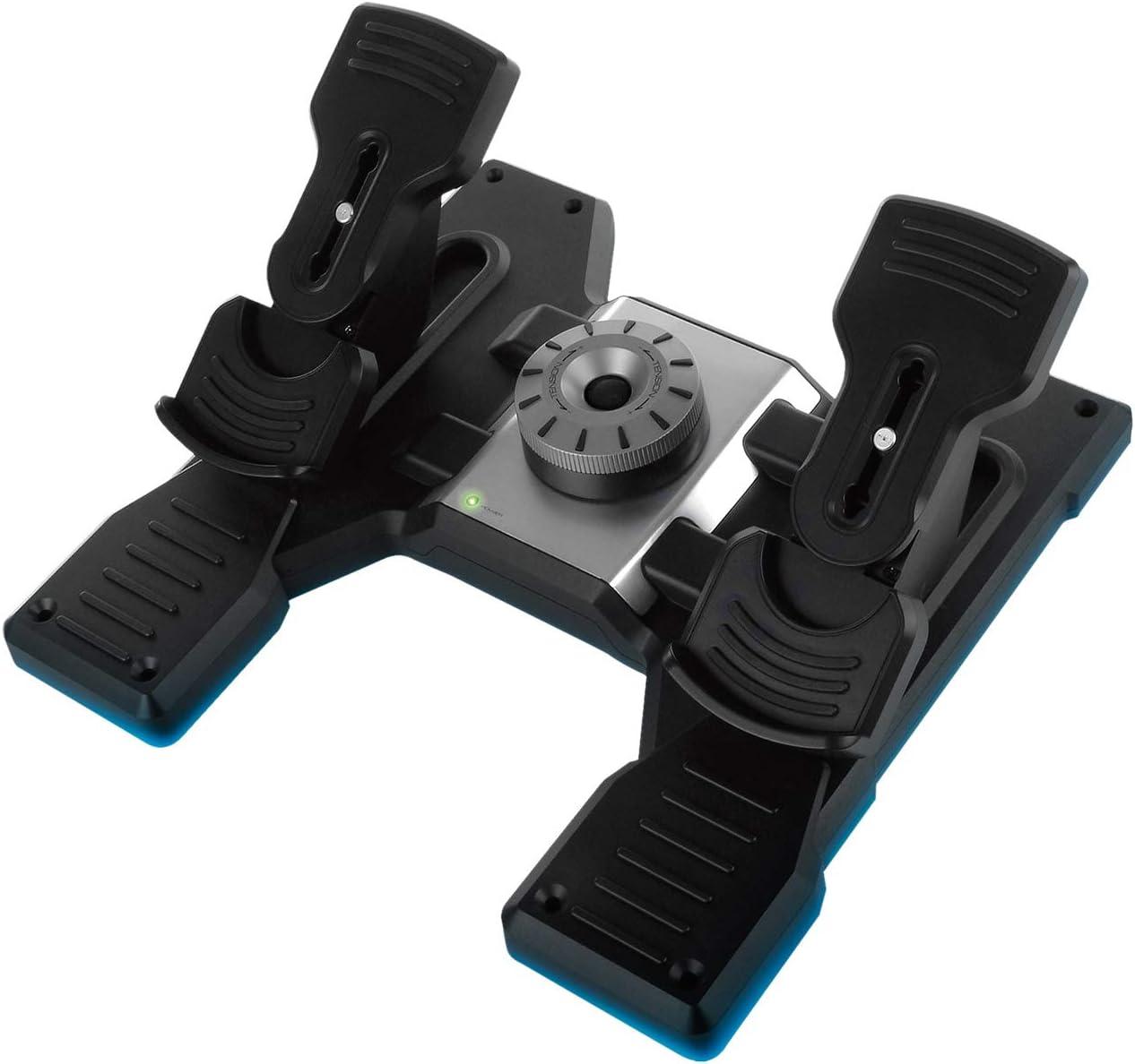 imageLogitech G Saitek Pro Flight USB Radio Panel Contrleur Radio pour Simulateur de Vol 4 Ecrans Led Spars avec Commandes Modulaire et Adaptable PC NoirPdales de Direction