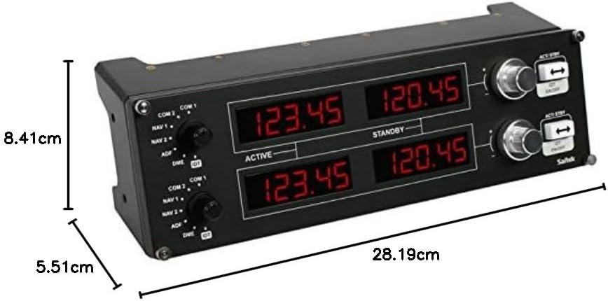 imageLogitech G Saitek Pro Flight USB Radio Panel Contrleur Radio pour Simulateur de Vol 4 Ecrans Led Spars avec Commandes Modulaire et Adaptable PC NoirRadio Panel