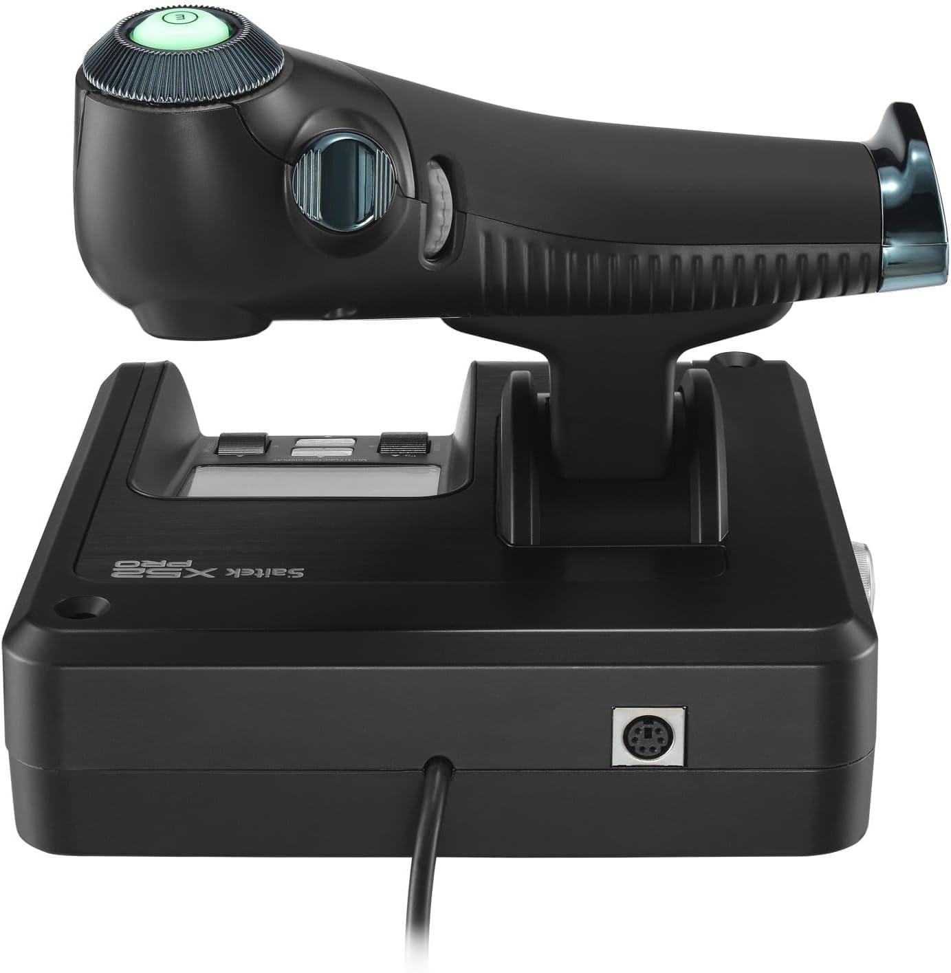 imageLogitech G Saitek X52 Pro Flight Systme 3M avec Commande de Gaz Pices Mtalliques et Joystick de Simulation Ecran LCD Double Suspension Boutons Lumineux 2 Connexions USB Noir