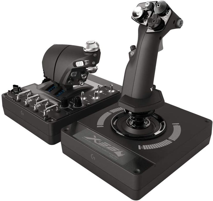 imageLogitech G X56 HOTAS Systme 3M avec Commande des Gaz RVB et Joystick 6 DOF 4 Options de Ressort 189 Commandes Programmables RVB 2x USB NoirX56 HOTAS