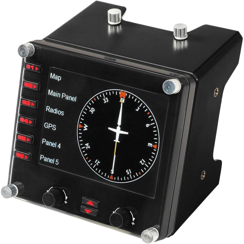 imageLogitech G Saitek Pro Flight USB Radio Panel Contrleur Radio pour Simulateur de Vol 4 Ecrans Led Spars avec Commandes Modulaire et Adaptable PC NoirInstrument Panel