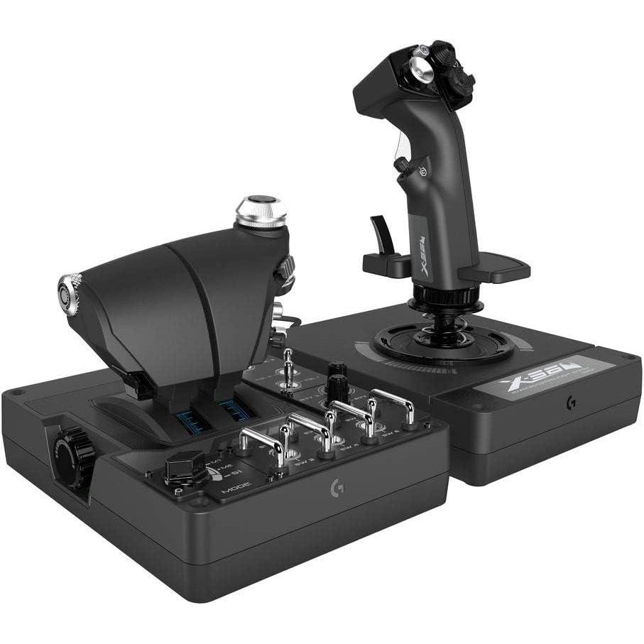 imageLogitech G X56 HOTAS Systme 3M avec Commande des Gaz RVB et Joystick 6 DOF 4 Options de Ressort 189 Commandes Programmables RVB 2x USB NoirX56 HOTAS