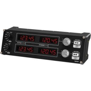 Logitech G Saitek Pro Flight USB Radio Panel Contrôleur Radio pour Simulateur de Vol, 4 Ecrans Led Séparés avec Commandes, Modulaire et Adaptable, PC – Noir(Radio Panel)