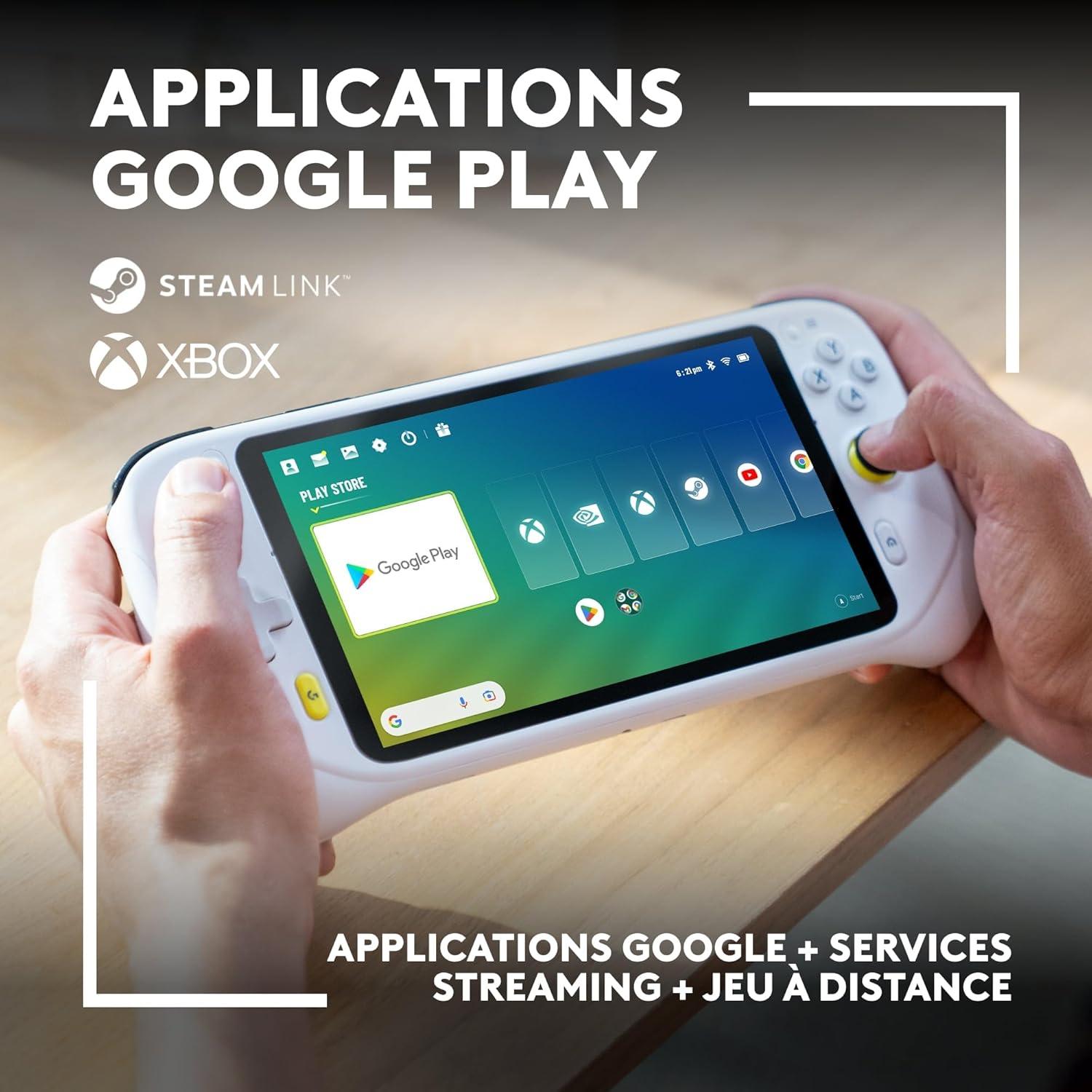 imageLogitech G CLOUD Console Portable Systme de Jeu Portable Longue Autonomie cran tactile 1080P de 18 cm Design Lger Xbox Cloud Gaming NVIDIA GeForce NOW Google Play Blanc