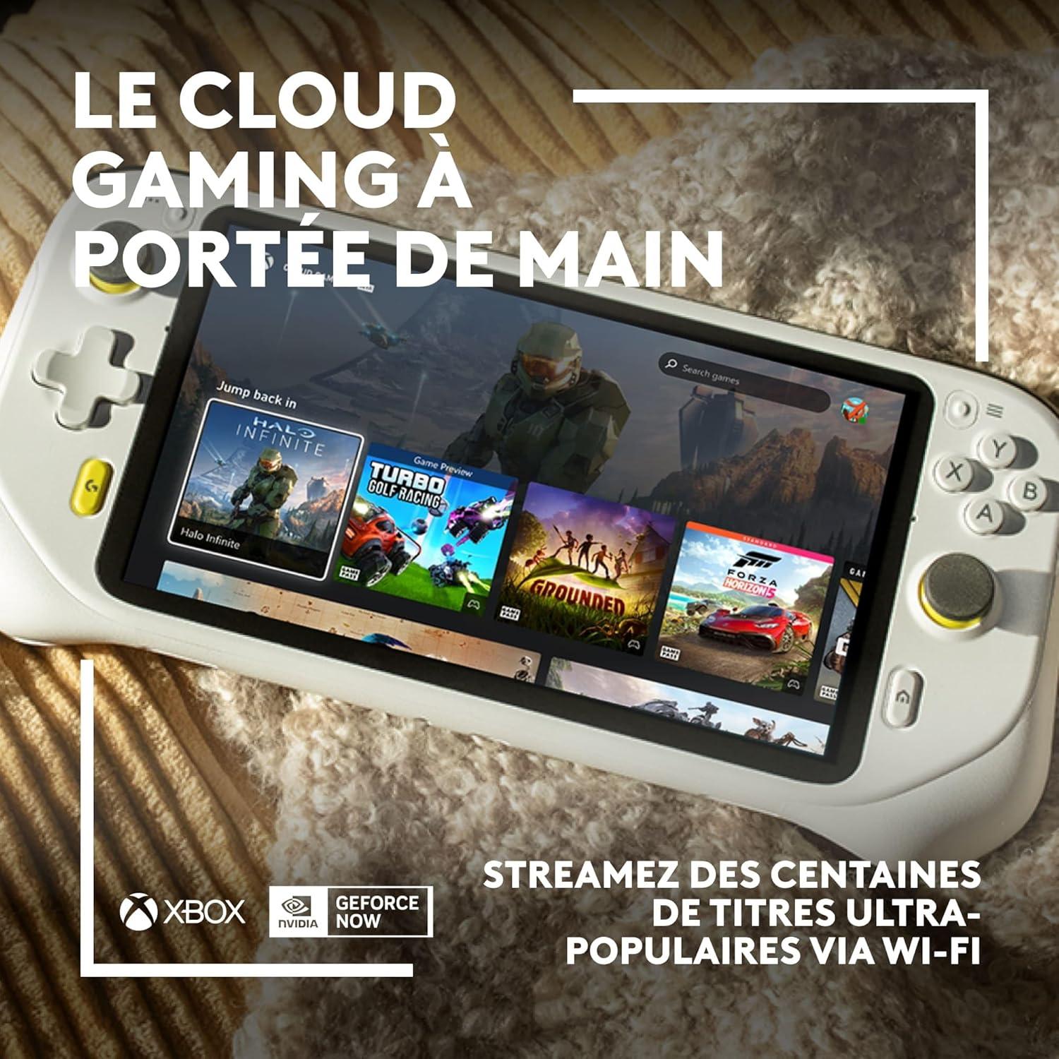 imageLogitech G CLOUD Console Portable Systme de Jeu Portable Longue Autonomie cran tactile 1080P de 18 cm Design Lger Xbox Cloud Gaming NVIDIA GeForce NOW Google Play Blanc