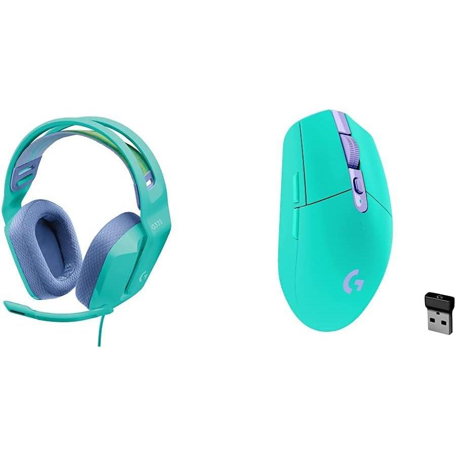 imageLogitech G335 Casque Gaming Filaire avec Micro Logitech G305 LIGHTSPEED Mouse Gaming Wireless Vert