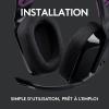 Logitech G335 Casque Gamer Filaire, avec Micro, Prise Audio 3,5 mm, Ecouteurs Mousse à Mémoire de Forme, Léger, Compatible avec PC, PlayStation, Xbox, Nintendo Switch – Noir(Bleu avec détails violets)