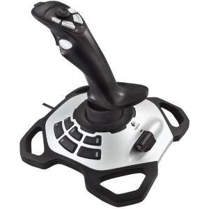 Logitech G Extreme 3D Pro Joystick, Contrôle de la Gouverne avec Manche Rotatif, 12 Boutons Programmables, Bouton PDV Octodirectionnel, Base Stable, Gâchette de Tir Rapide, USB, PC – Noir/Argent(Joystick)