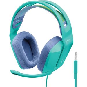 Logitech G335 Casque Gamer Filaire, avec Micro, Prise Audio 3,5 mm, Ecouteurs Mousse à Mémoire de Forme, Léger, Compatible avec PC, PlayStation, Xbox, Nintendo Switch – Blanc(Menthe)