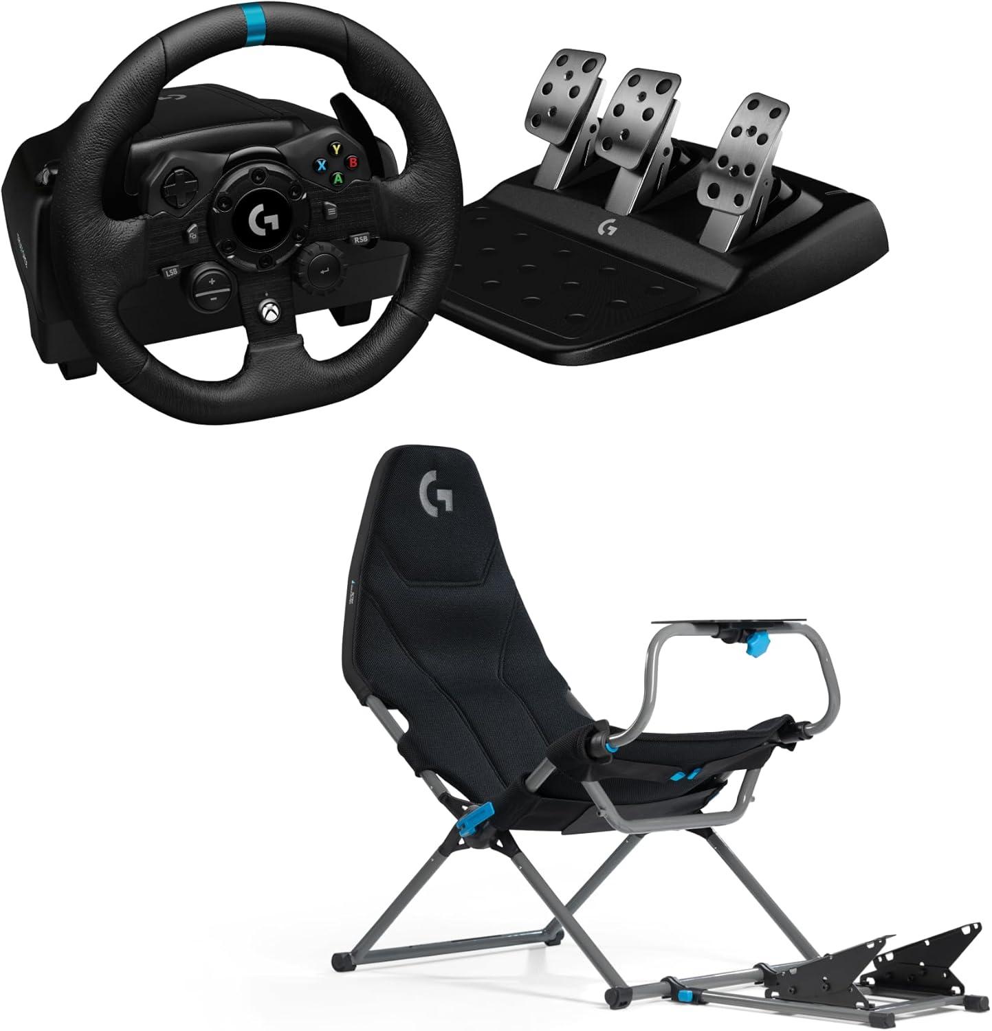 imageLogitech G G923 Volant de Course et Pdales Compatible PS5 PS4 et PC Prise anglaise Type G NoirPlayStation PC