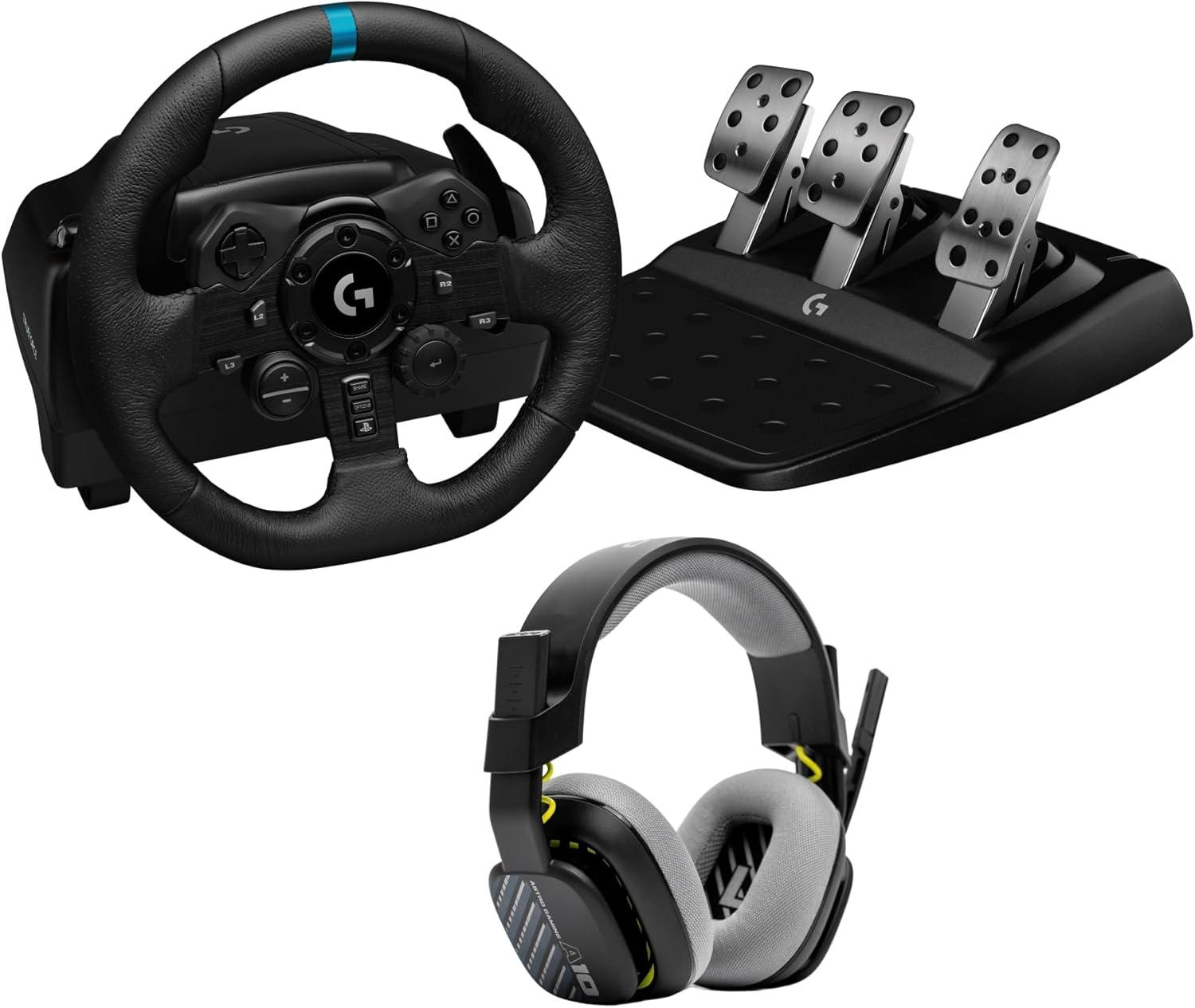 imageLogitech G G923 Volant de Course et Pdales Compatible PS5 PS4 et PC Prise anglaise Type G NoirPlayStation PC