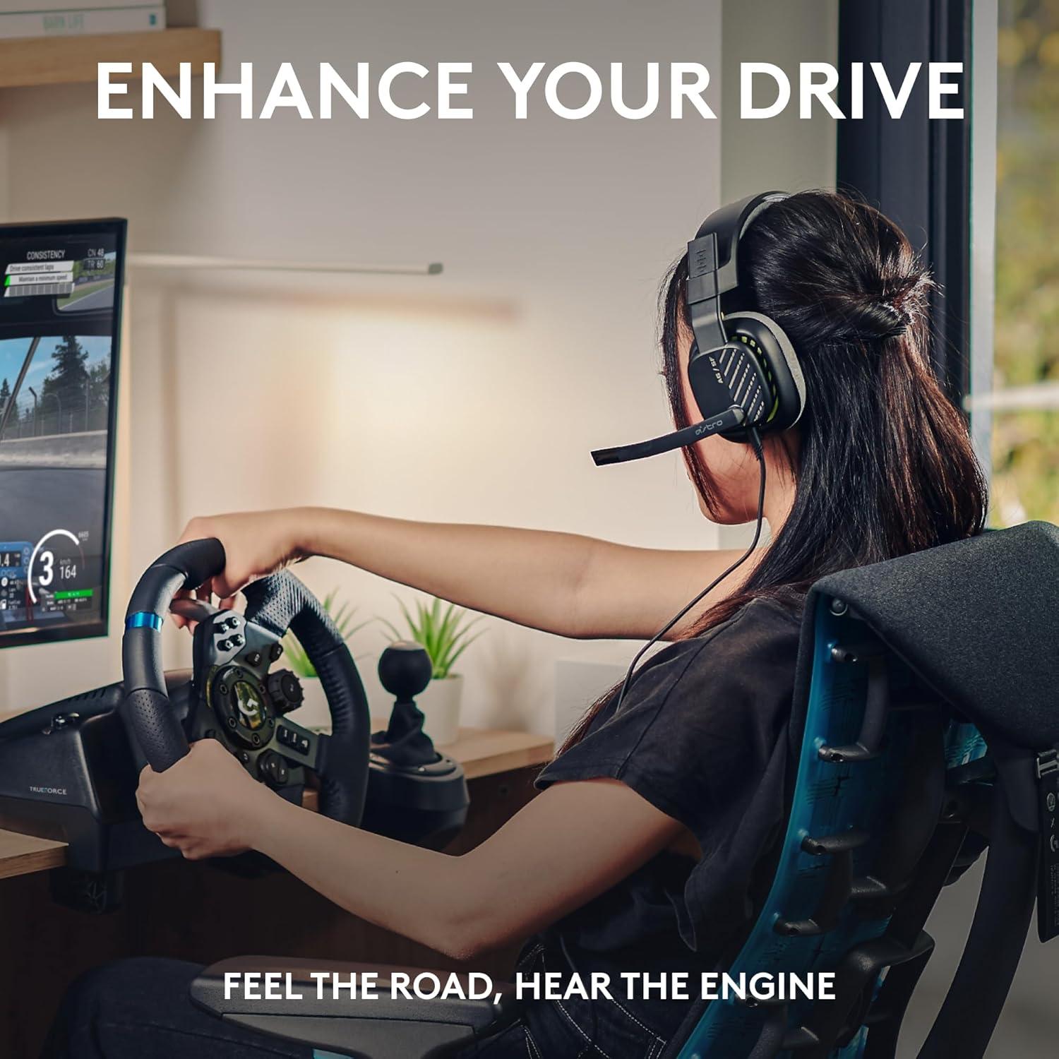 imageLogitech G G923 Volant de Course et Pdales Compatible PS5 PS4 et PC Prise anglaise Type G NoirPlayStation PC
