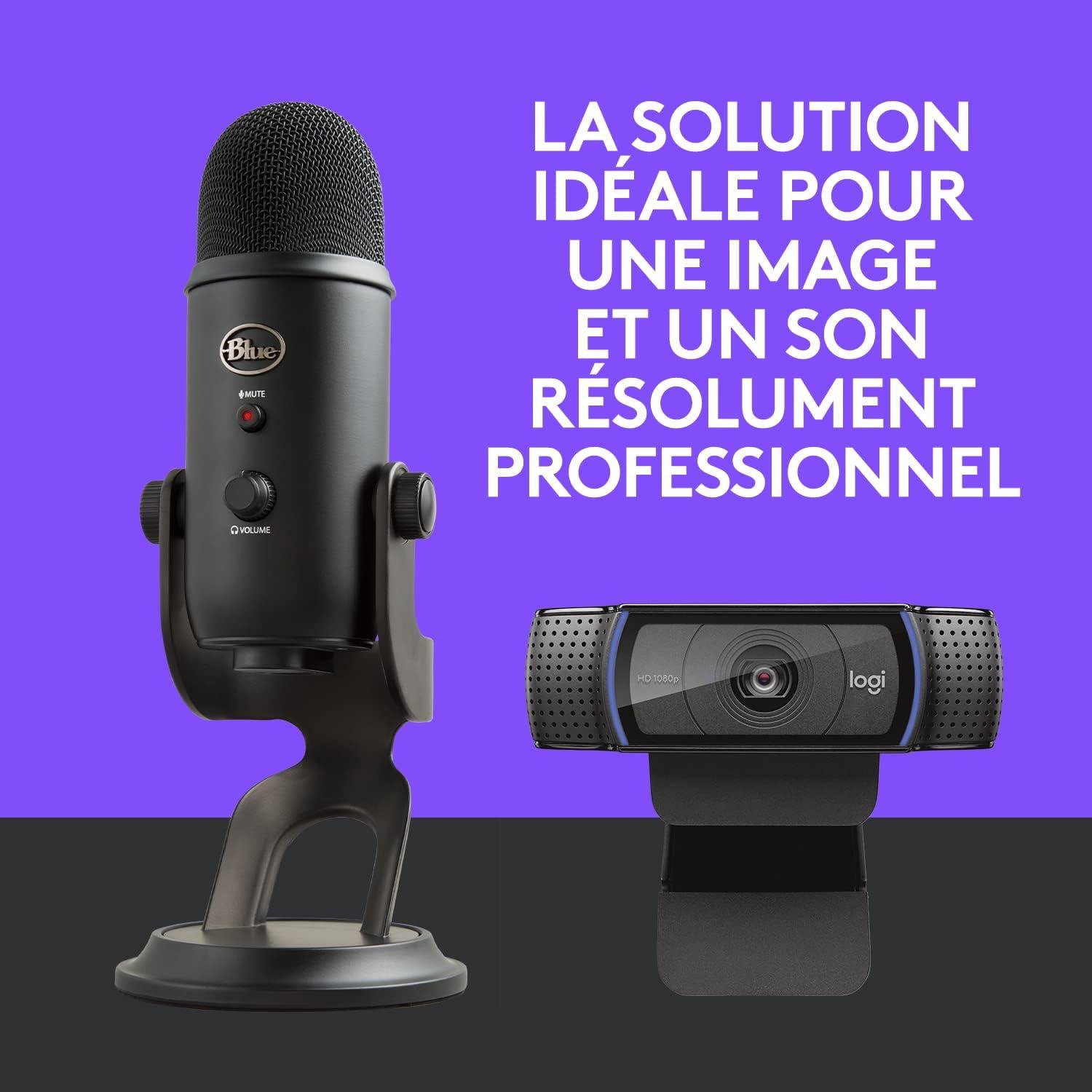 imageLogitech for Creators Blue Yeti Microphone USB pour Enregistrer Streaming Gaming Podcast sur PC ampamp Mac Micro condensateur pour ordinateur portable et PC avec Effets Blue VOCE Plug and Play NoirNoir