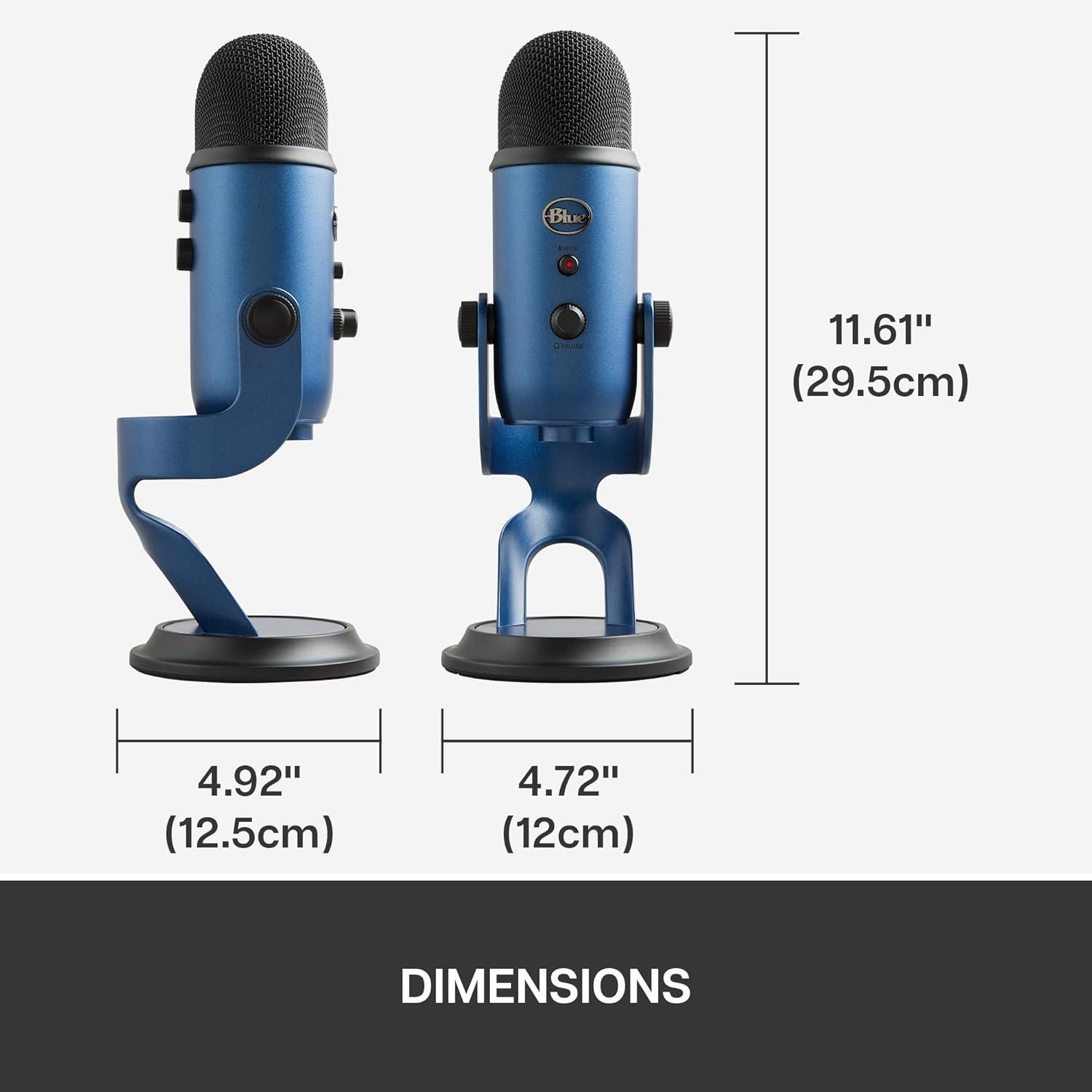 imageLogitech for Creators Blue Yeti Microphone USB pour Enregistrer Streaming Gaming Podcast sur PC ampamp Mac Micro condensateur pour ordinateur portable et PC avec Effets Blue VOCE Plug and Play NoirBleu