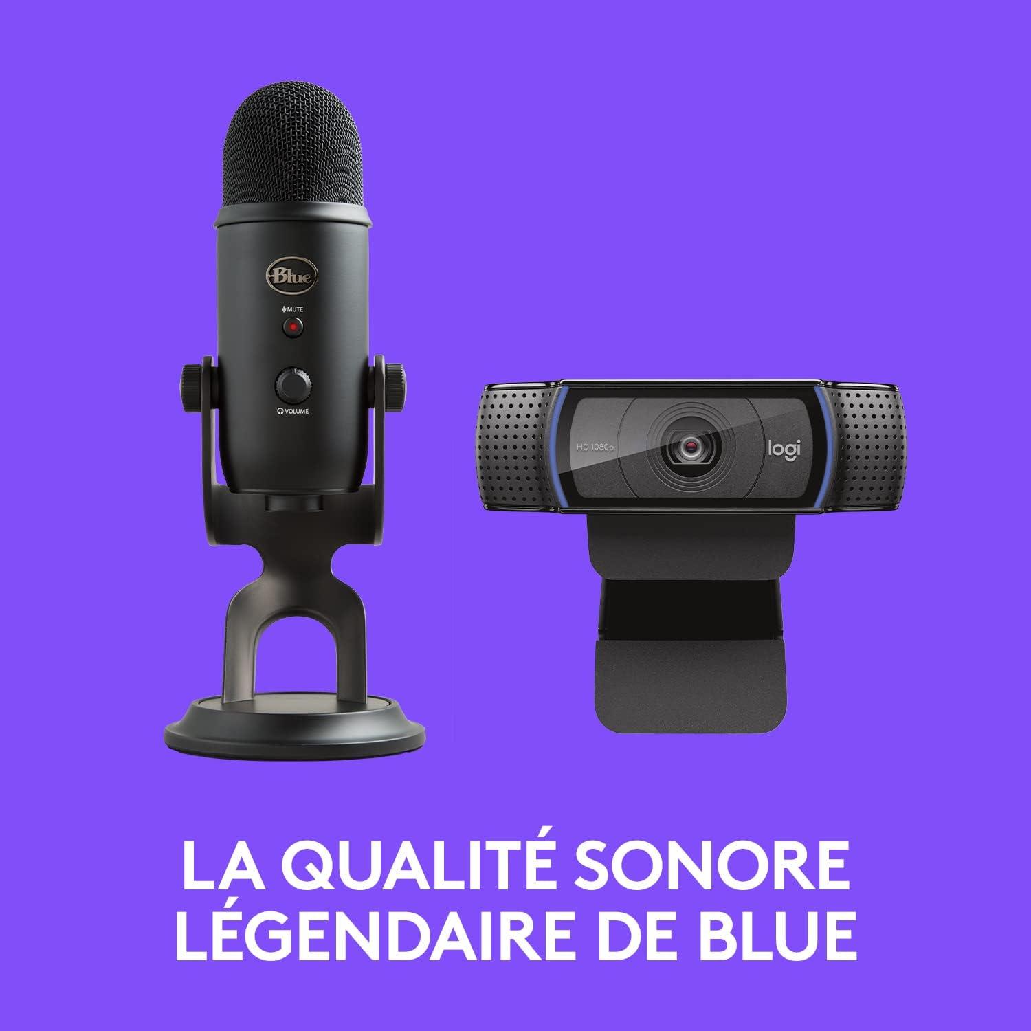 imageLogitech for Creators Blue Yeti Microphone USB pour Enregistrer Streaming Gaming Podcast sur PC ampamp Mac Micro condensateur pour ordinateur portable et PC avec Effets Blue VOCE Plug and Play NoirNoir
