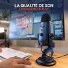 Logitech for Creators Blue Yeti Microphone USB pour Enregistrer, Streaming, Gaming, Podcast sur PC & Mac, Micro condensateur pour ordinateur portable et PC avec Effets Blue VO!CE, Plug and Play – Noir(Bleu)