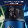 Logitech for Creators Blue Yeti Microphone USB pour Enregistrer, Streaming, Gaming, Podcast sur PC & Mac, Micro condensateur pour ordinateur portable et PC avec Effets Blue VO!CE, Plug and Play – Noir(Bleu)