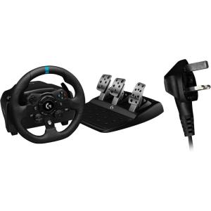 Logitech G G923 Volant de Course et Pédales, Compatible PS5, PS4 et PC, Prise anglaise (Type G) – Noir(Xbox | PC)