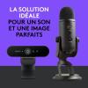 Logitech Brio 4K Webcam Streaming, Vidéo HD, Noire + Blue Yeti Microphone USB Professionnel Micro Streaming Noir, Configuration Ultime Pour Les Streamers et les Gamers sur PC et MAC