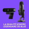 Logitech Brio 4K Webcam Streaming, Vidéo HD, Noire + Blue Yeti Microphone USB Professionnel Micro Streaming Noir, Configuration Ultime Pour Les Streamers et les Gamers sur PC et MAC